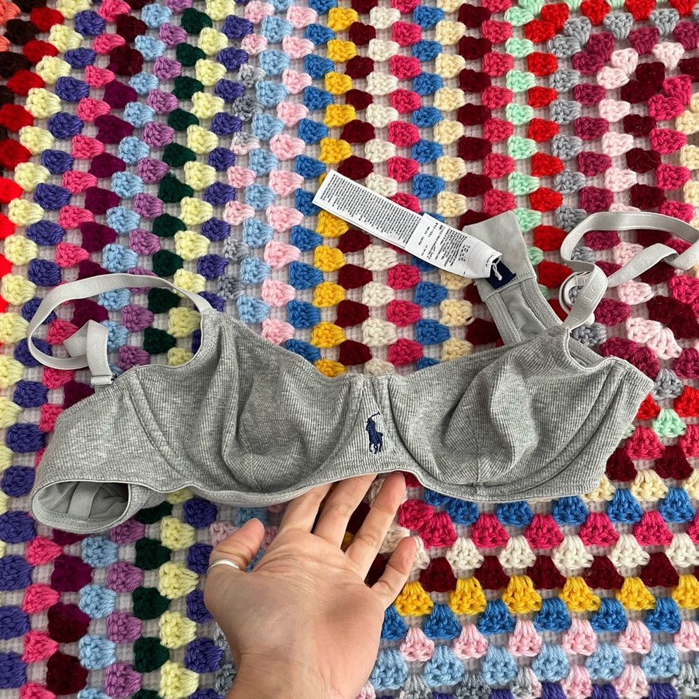 Polo Ralph Lauren grey ribbed bra